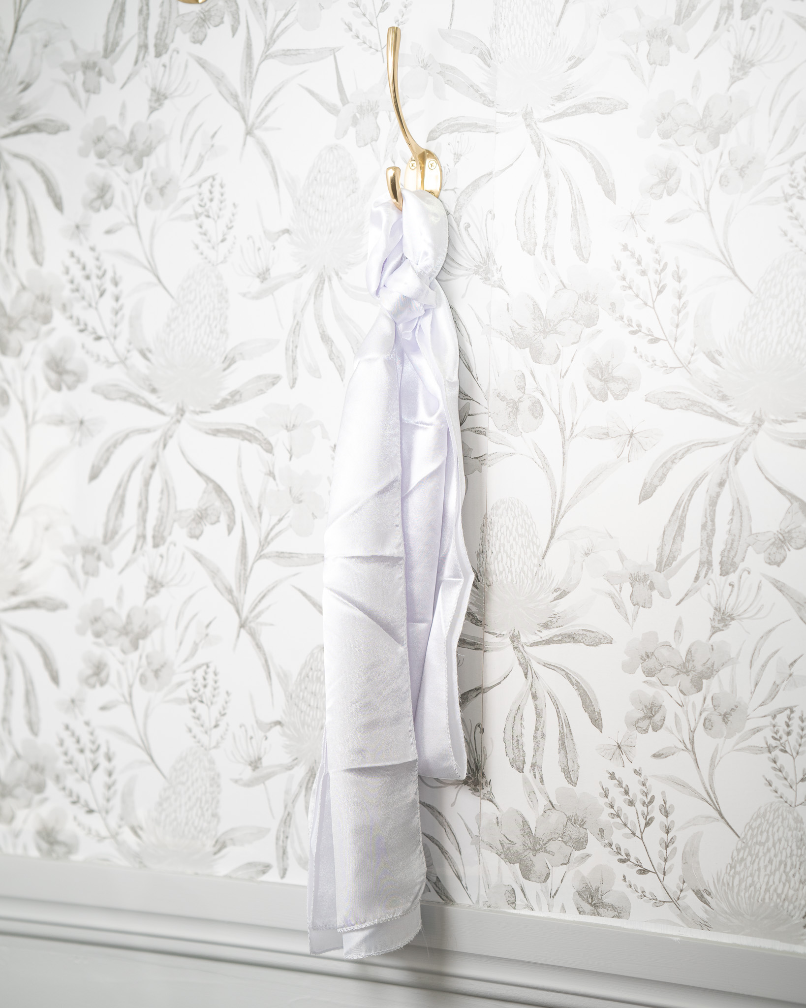 Sash - Bright White Satin