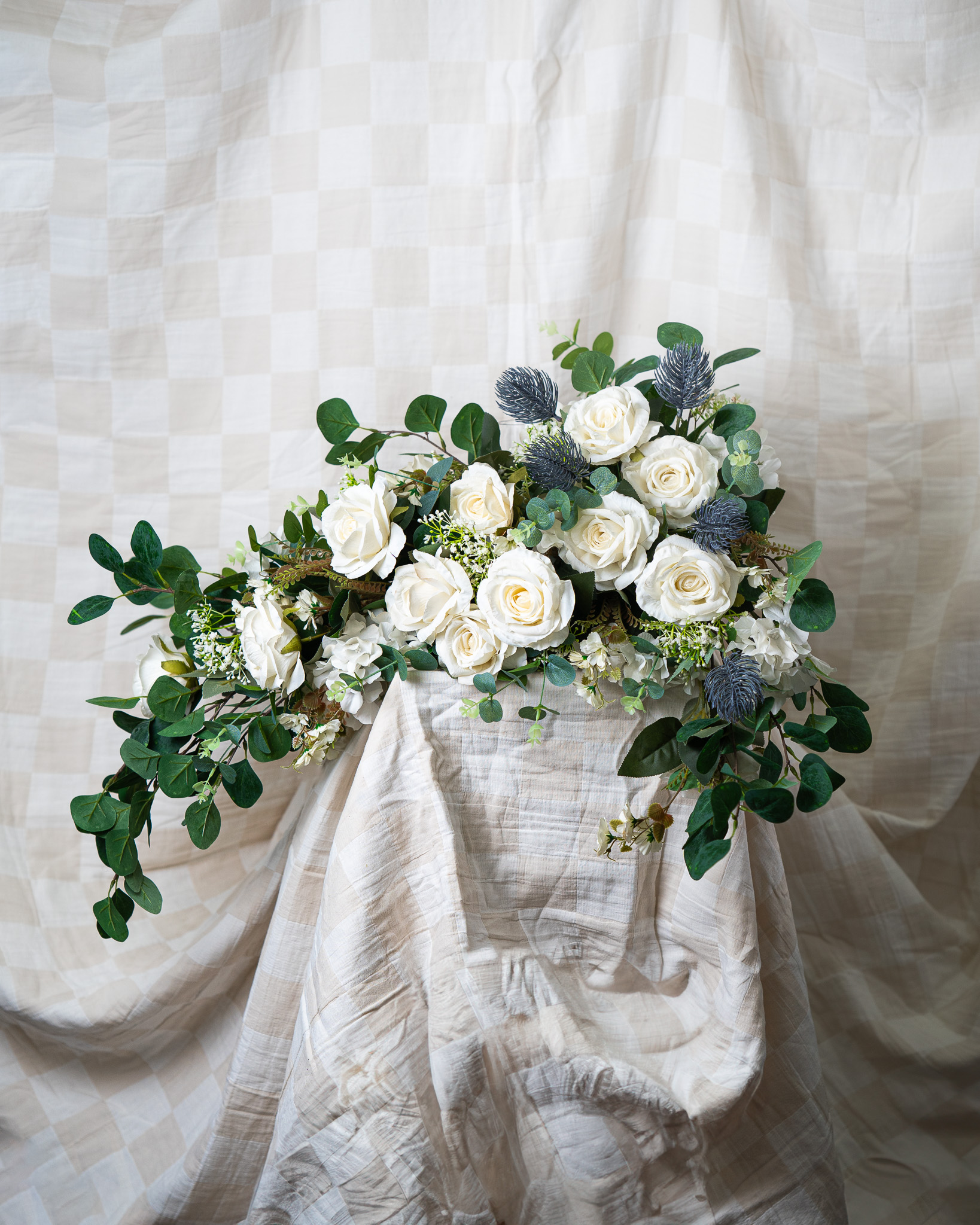 Faux Arbour Arrangement - Green & White
