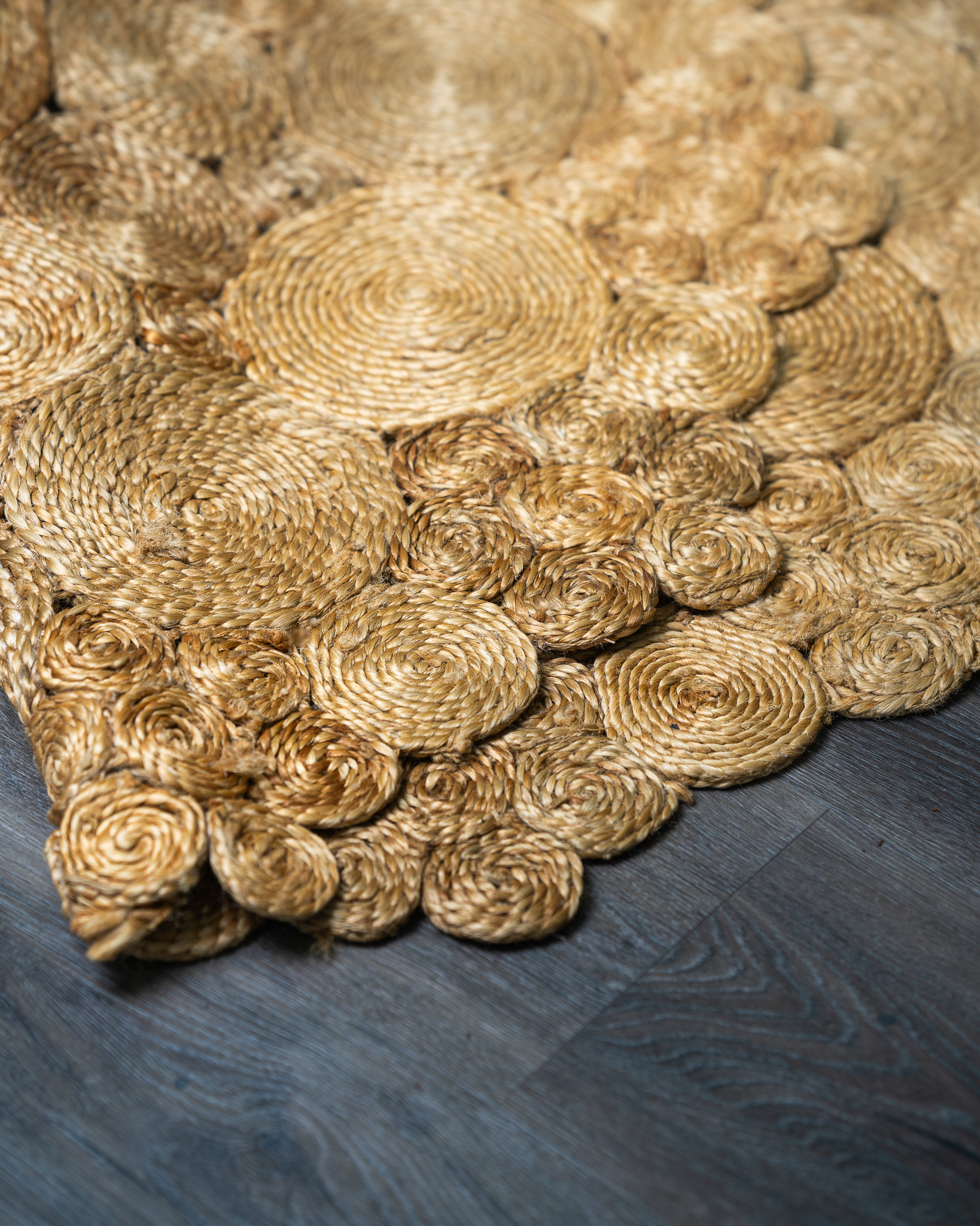 Circle Jute Rug - Small Textured