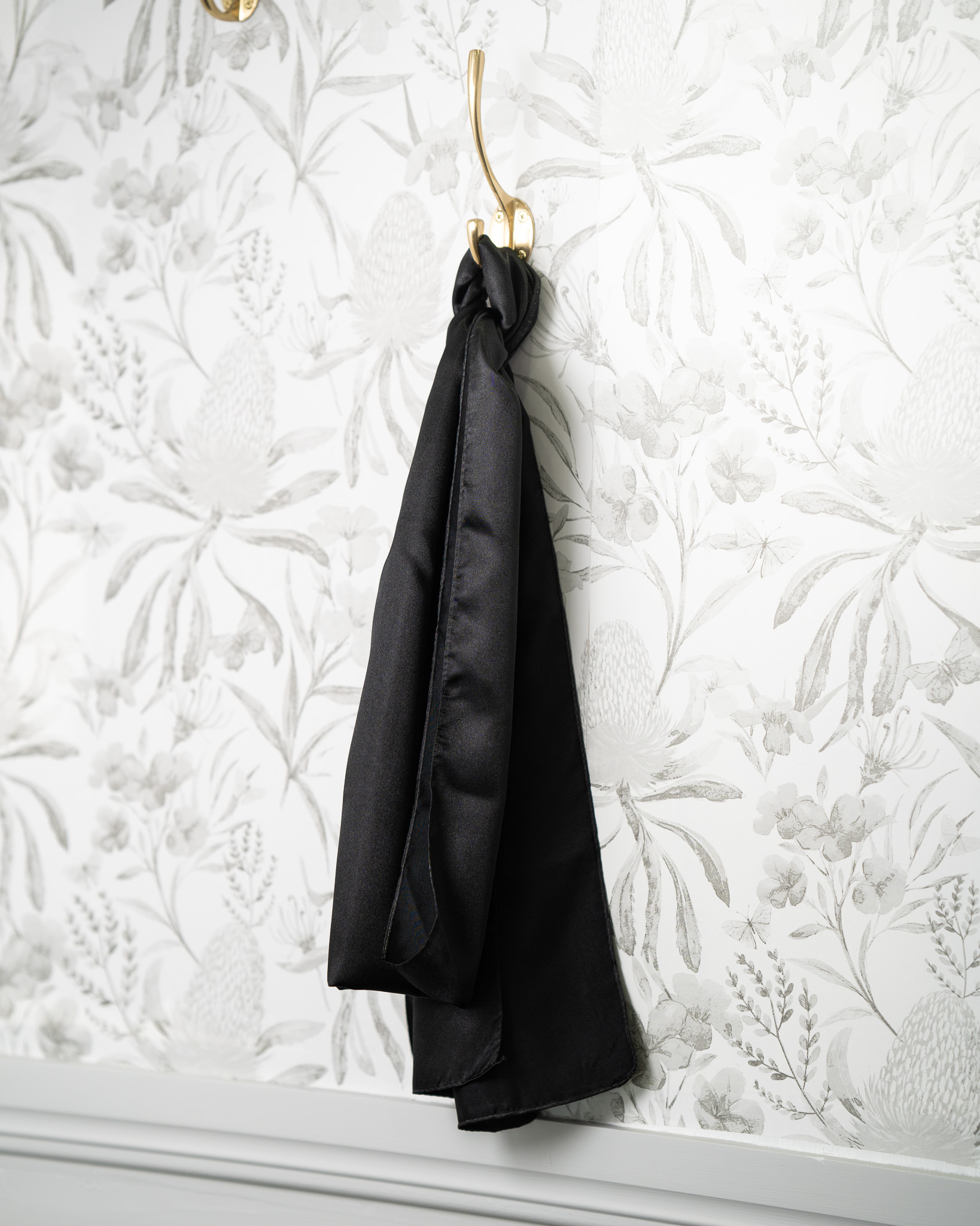 Sash - Charcoal Satin