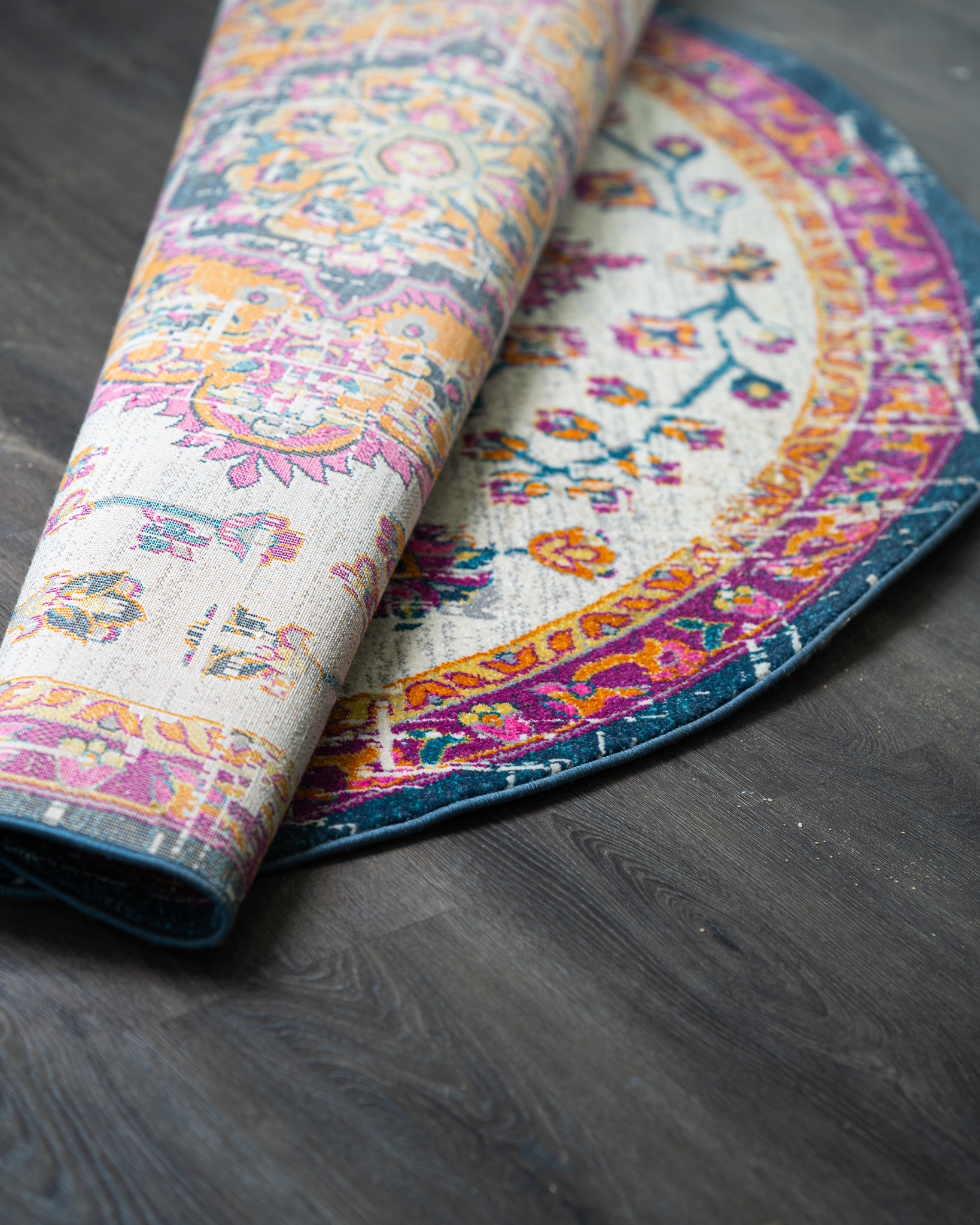 Boho Carpet - Round Navy