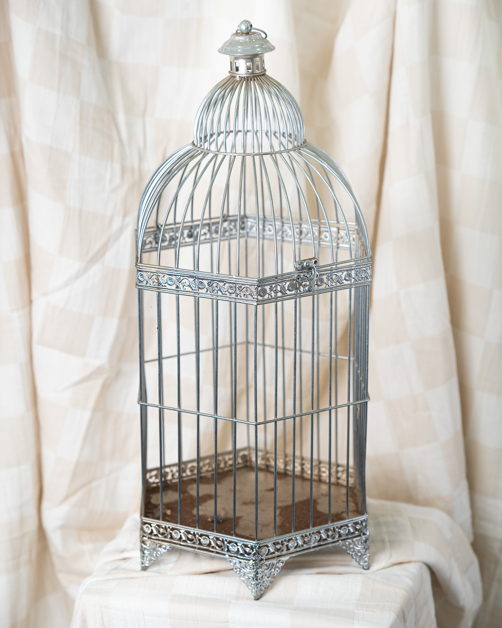 Bird Cage Circle Wishing Well - Silver