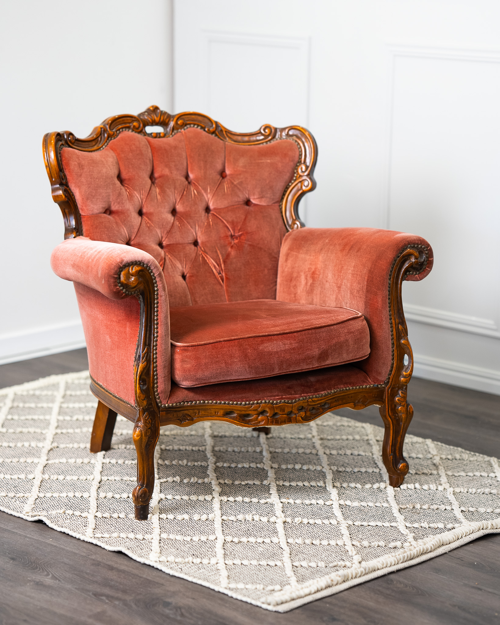 Velvet Chair - Peach Large
