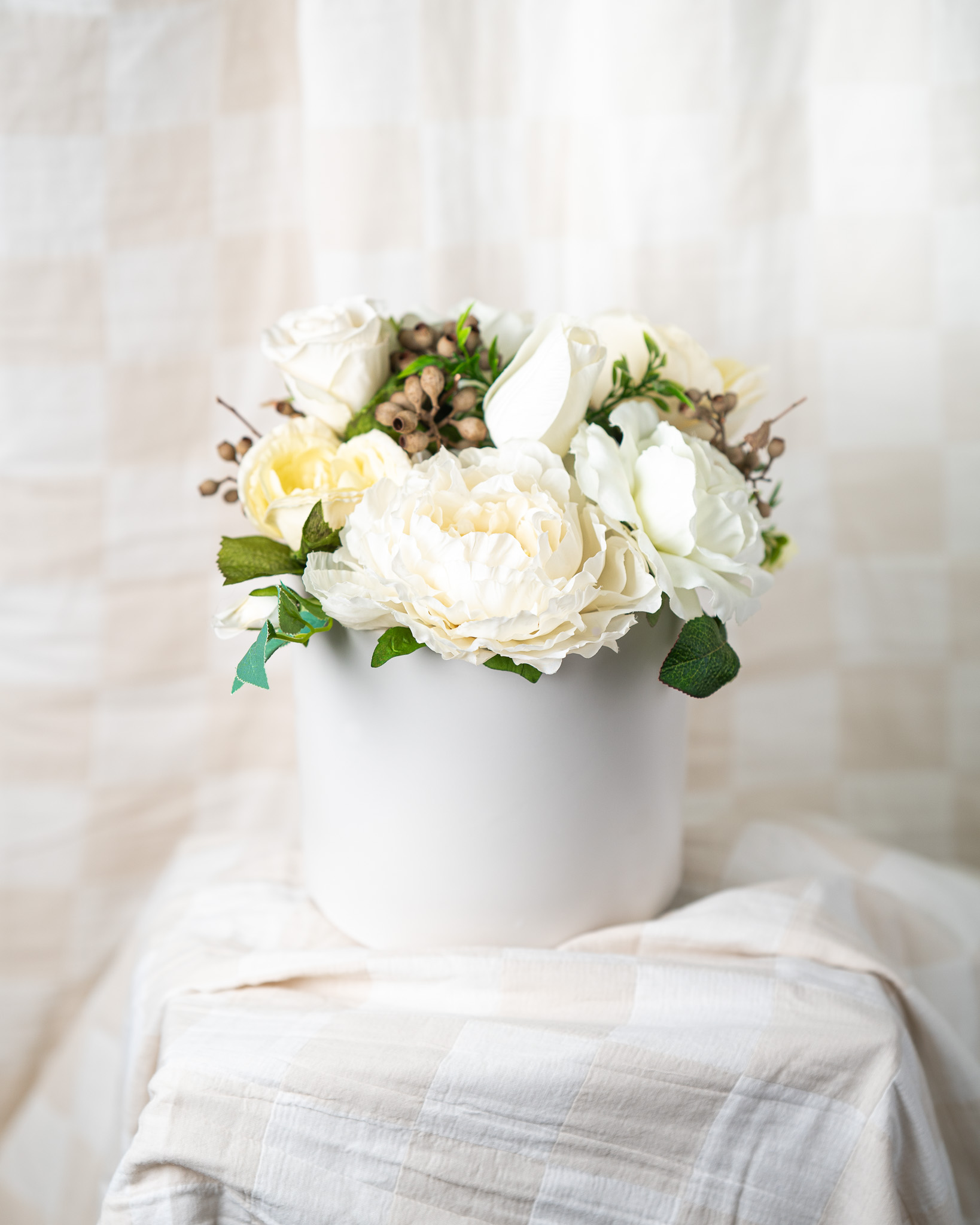 Faux White Flowers - Mixed